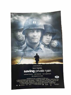 MATT DAMON SIGNED SAVING PRIVATE RYAN 12X18 MOVIE POSTER - PSA COA