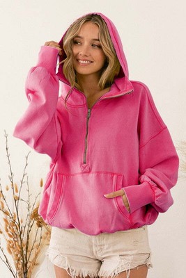 Women's Stitch Detailed Elastic Hem Hoodie