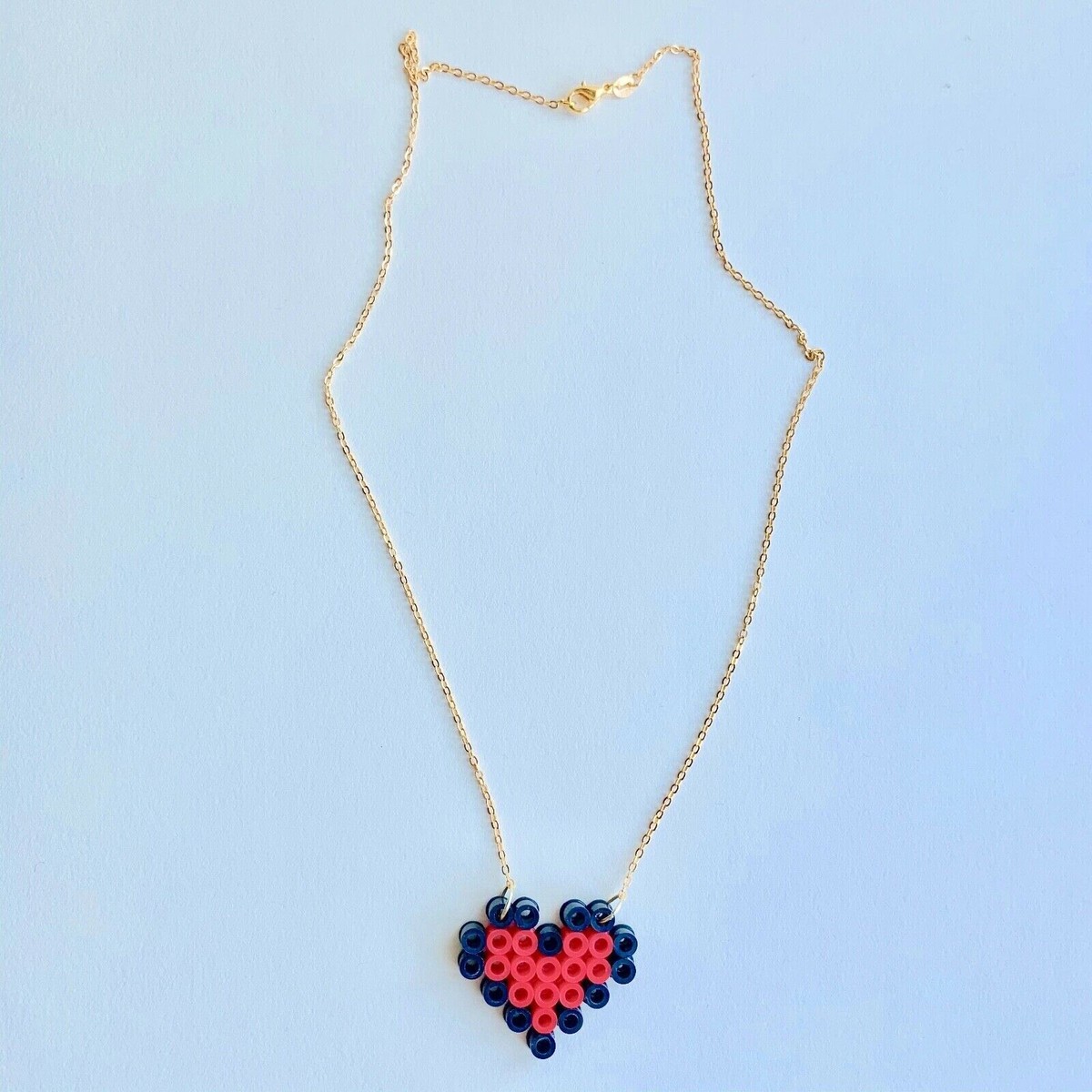 Heart Perler Bead Earrings and Necklace Set - Red | eBay