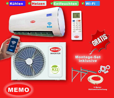 Split Klimaanlage Inverter 12000 BTU Klimagerät R32 3,5 kW A++ Wi-Fi 3m Leitung