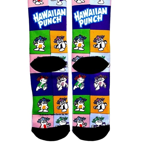 Odd Sox Hawaiian Punch Crew Socks Mens Womens Punchy Retro Fun Novelty Gift - Picture 6 of 7