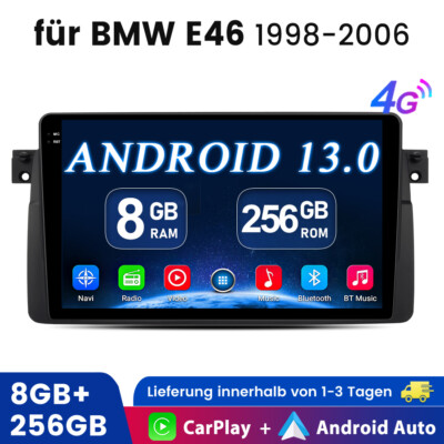 8+256GB Für BMW E46 9'' Android 13 Autoradio Navigation CarPlay DAB+ USB RDS SWC