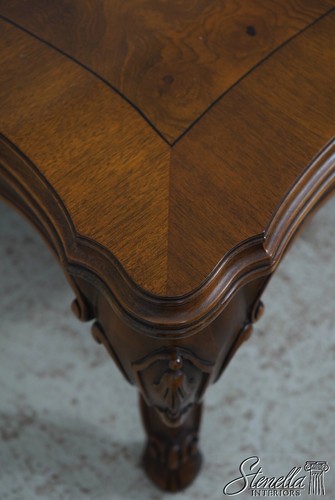 67396: KARGES Large French Louis XV Walnut Coffee Cocktail Table - Picture 5 of 14