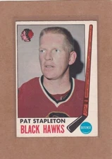 1969-70 O PEE CHEE HOCKEY PAT STAPLETON #69 BLACK HAWKS EX+ *A29509