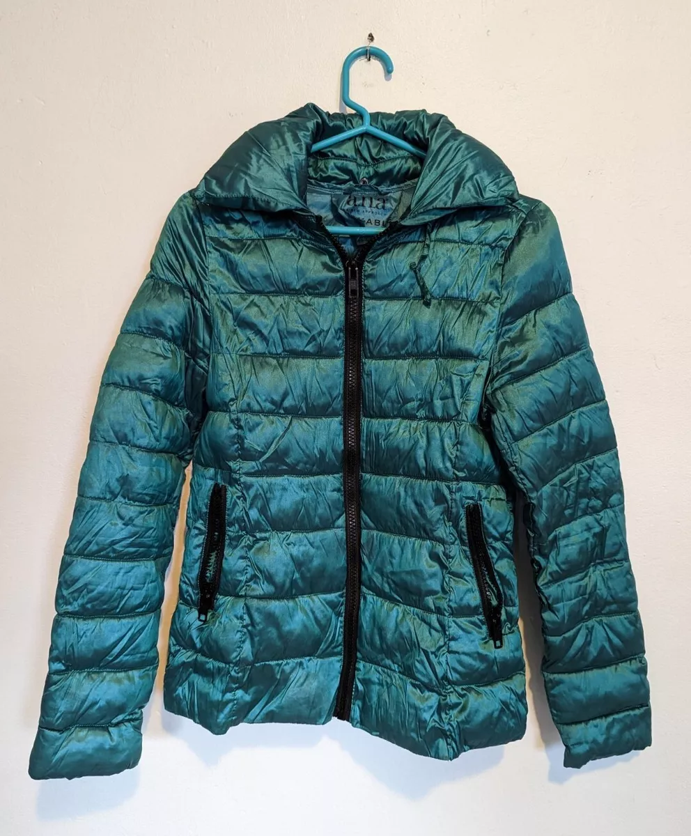 A.N.A Premium Packable Hooded Puffer Jacket - Women's Small - Teal Green  NWOT