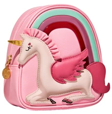 Bath & Body Works 7" x 6.5" Rainbow Unicorn Mini Backpack Cosmetic Bag Pink 🦄