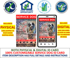 SERVICE DOG ID CARD FIREFIGHTERS DUAL SIDED - PHYSICAL  DIGITAL CARD