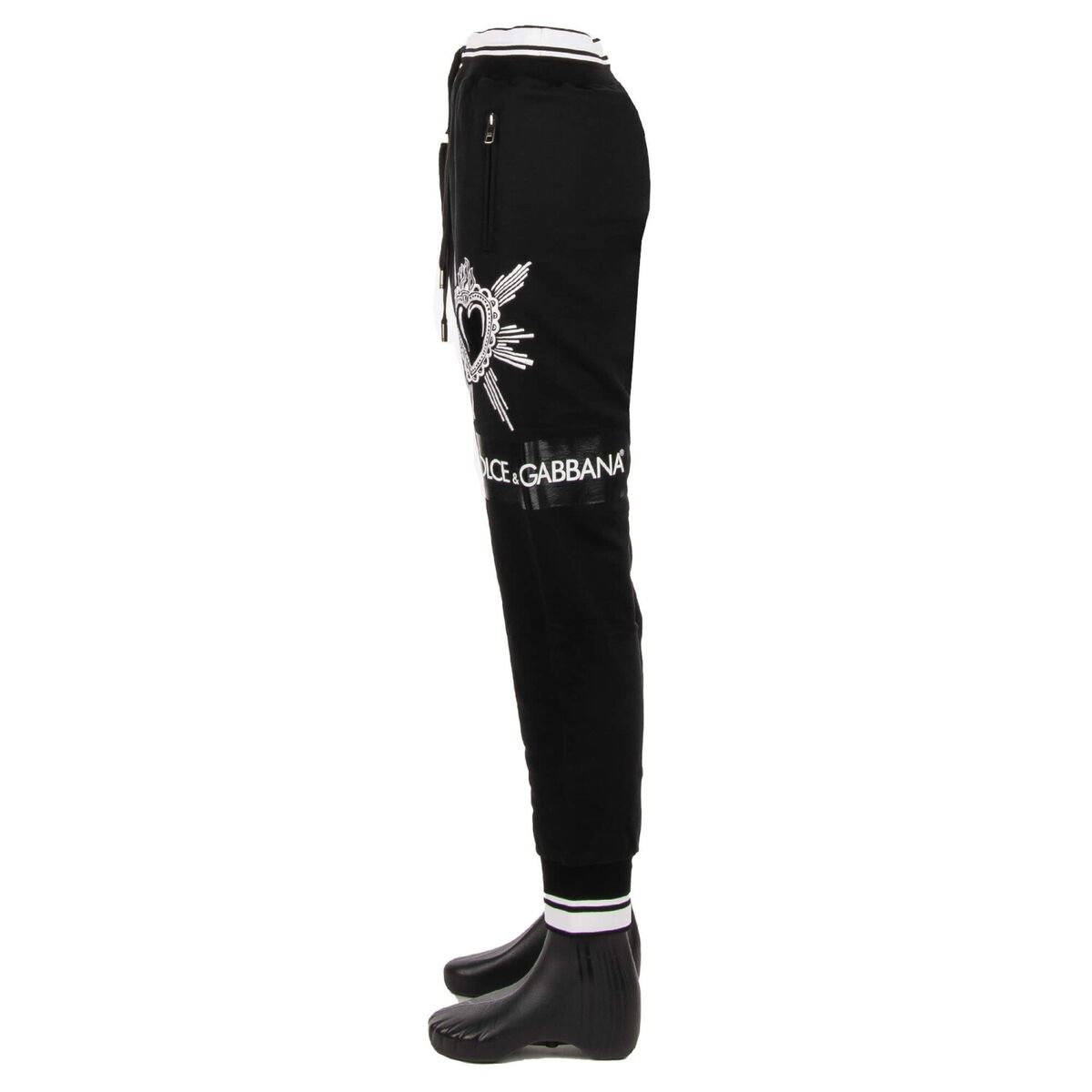 DOLCE & GABBANA Cotton Track Jogging Pants with Sacred Heart DOLCE & GABBANA Cotton Track Jogging Pants with Sacred Heart