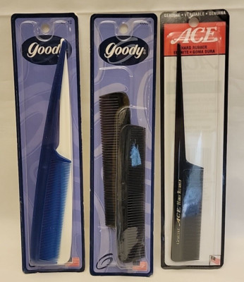 VTG Goody ACE Combs NOS Hard Rubber Pocket Unbreakable Sealed Made