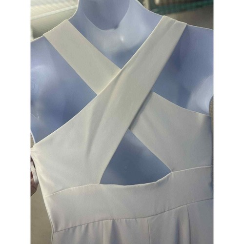 After Six Trompetenkleid elfenbeinfarben gekreuzter Rücken vorne Schlitz Größe 8 - Bild 4 von 9