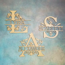 Wooden Monogram Letters Personalised Name Door Sign Crafts Wedding Plaque 