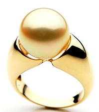Pacific Pearls® 14 mm Golden South Sea Pearl Rings Vintage-inspired pearl rings