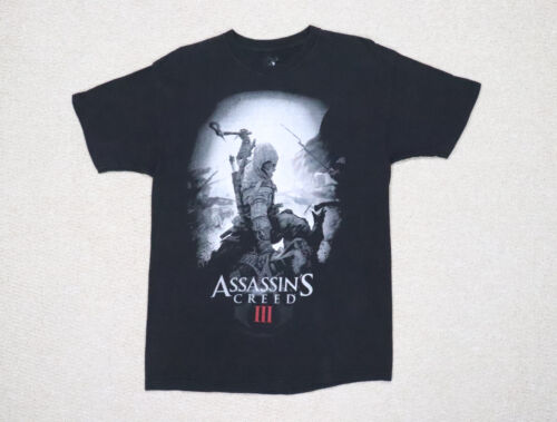 T-shirt Assassin's Creed adulte noir moyen jeu vidéo tee-shirt graphique - Photo 1 sur 15