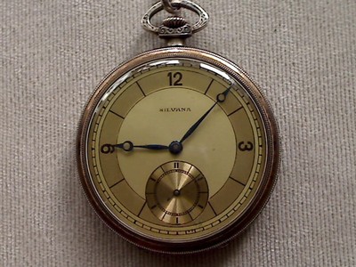 Antike silberne Taschenuhr der Marke SILVANA, Handaufzug (Punze 800er