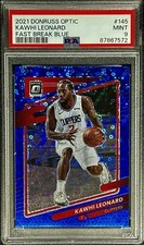 Kawhi Leonard PSA 9 - 2021 Optic #145 FAST BREAK BLUE /50 - LA Clippers