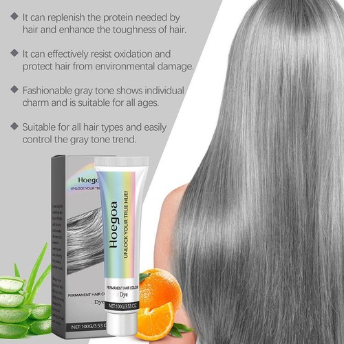 100ml Light Grey Silver Permanent Hair Dye Color Cream Unisex DIY Hair Dye |U.S - Picture 2 of 13