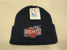 Vintage NBA Houston Rockets 90s Retro Knit Cuffed Beanie Hat Logo 7 NEW NWT