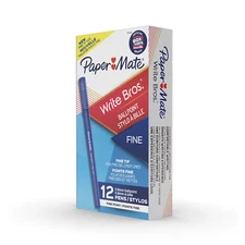Paper Mate Write Bros. Stick Medium Point Ballpoint Pens, 12 Blue Ink Pens (3311