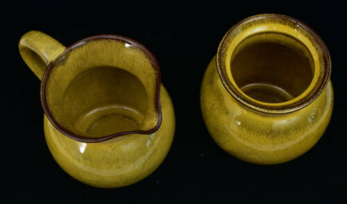 matching Nicodemus Pottery Yellow Glaze Creamer and Sugar - Picture 2 of 3