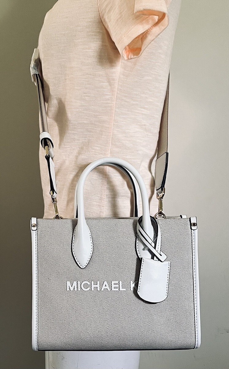 Michael Kors Mirella Small White Multi Canvas Shopper TZ Crossbody