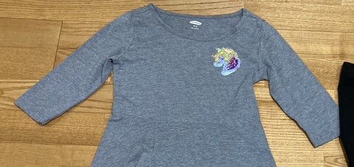 Girl's Gymboree & Old Navy Outfit Sz 5 - Gray Dress w/Sequin Unicorn & Leggings - Picture 3 of 7