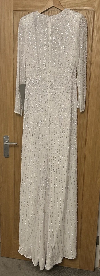 Vestido envolvente de boda con lentejuelas adornadas de ASOS 10 NUEVO CON ETIQUETAS Foto 3 de 4