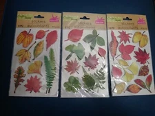 Crafter's Square Autocollants Lot of 3 Stickers  Pop-Up Autumn Leaves