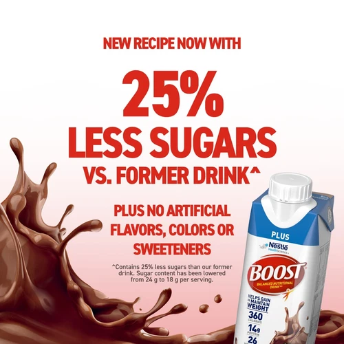 2 Pack BOOST Plus Ready to Drink Nutritional Drink, Rich Chocolate, 14 g Protein - Picture 6 of 8