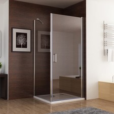Duschkabine Eckeinstieg Dusche 180&deg; Schwingt&uuml;r  Duschwand Seitenwand  NANO