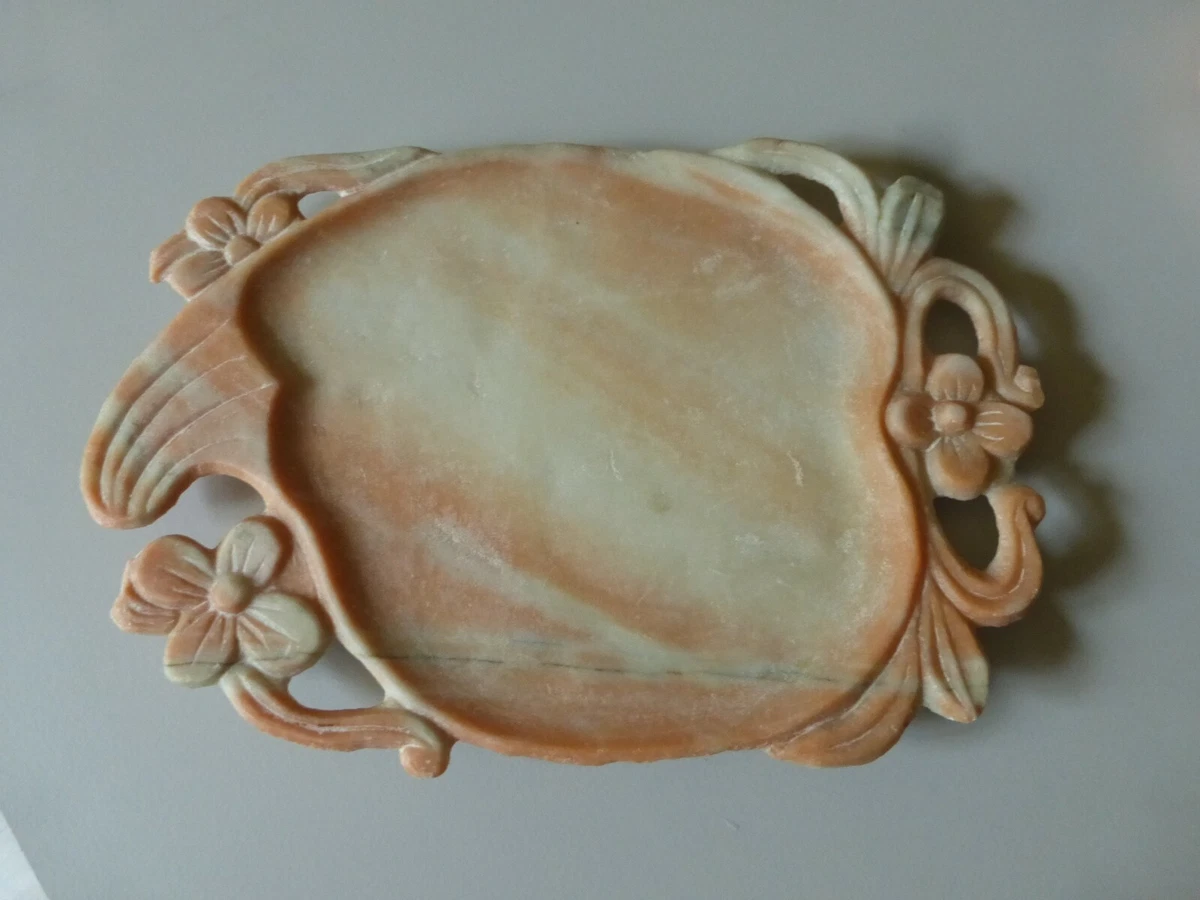 Porte-savon Ancien En Faïence épaisse - Céramique Blanche Vintage