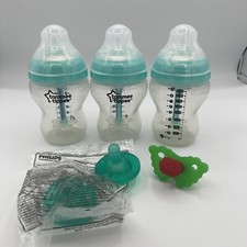 Tommee Tippee Bottles 9oz Lot- 3 Bottles, 2 Pacifiers, 2 Philips, 1 RaZberry