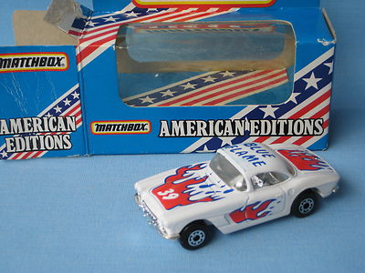 Streichholzschachtel 1962 Chevy Corvette Blue Flame Classic USA Auto Spielzeug Modell 75 mm