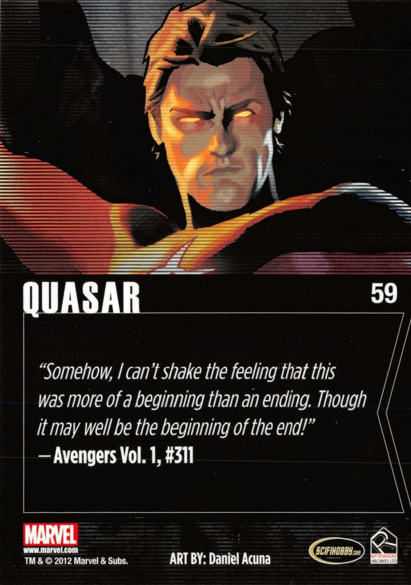 QUASAR / Marvel Greatest Heroes (2012) BASE Trading Card #59 | eBay