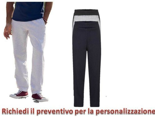 Pantalone Tuta Uomo Felpato Con Laccio Sportivo Fruit Of The Loom fondo  largo | eBay