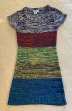 Blue Heart Junior Girls Short Sleeve Glittery Knit Sweater Dress Size M    