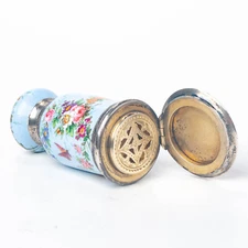 Enamel Silver Combination Vinaigrette Scent Bottle c1880