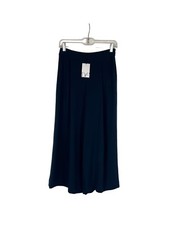 NEW Diane Von Furstenberg Navy Blue Holly Pleated Cropped Pants Size 2 Pockets