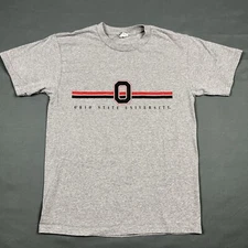 Vintage Ohio State University Graphic Tee Basic Grey Medium Unisex NCAA USA Made
