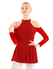 Adult Women's Ballet Leotard Gymnastics Dress Long Sleeves Dance wear Costume