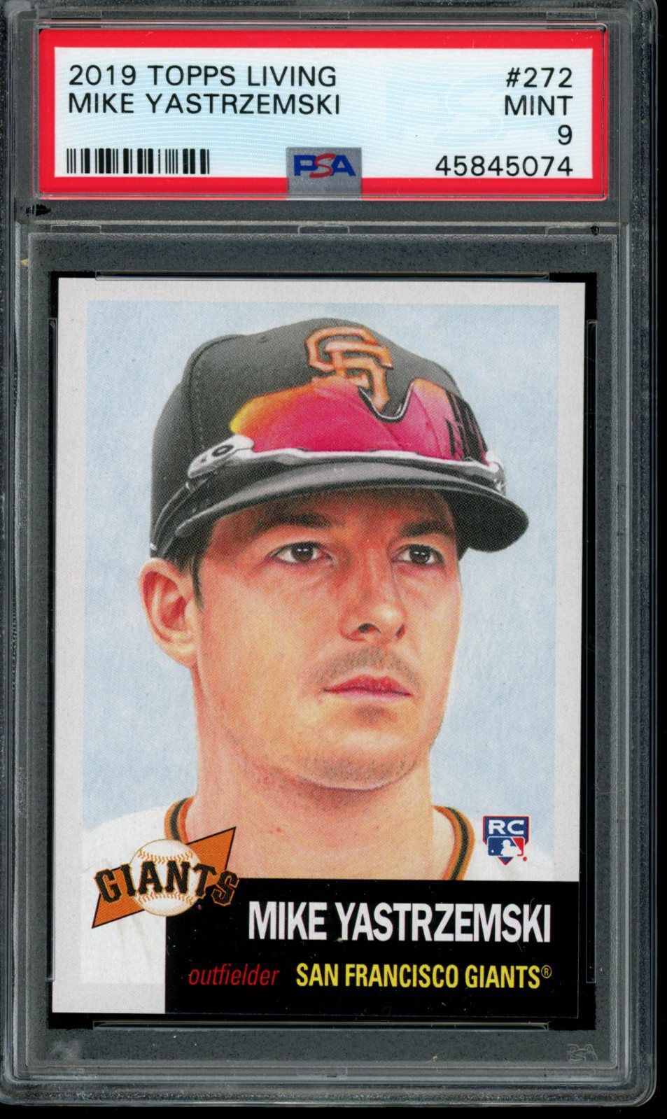 2019 Topps Living Set #272 Mike Yastrzemski PSA 9 Mint RC Rookie Card 45845074