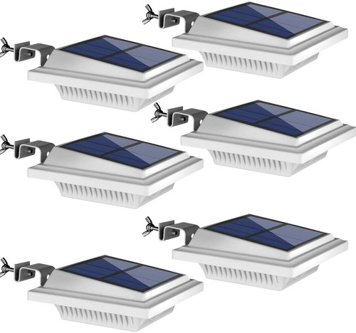 2/6 PCS 40LEDs Solar Gutter Lamp Light Sensor Security Outdoor Garden Wall Lamp - Picture 2 of 14