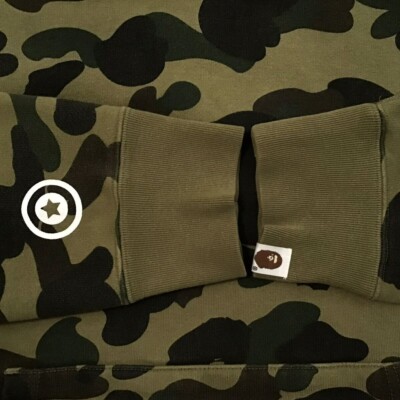 BAPE Shark pullover hoodie 1st camo green A Bathing Ape Size M | eBay