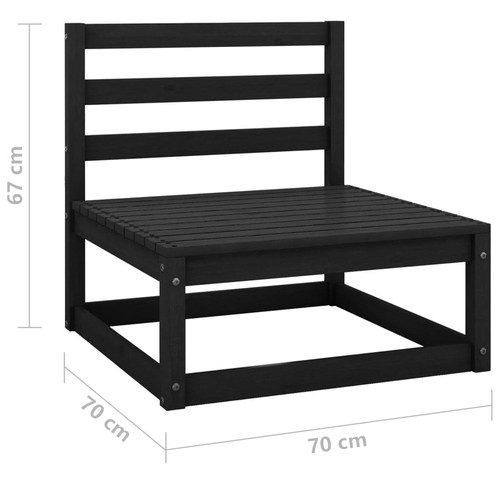 Outdoor-Sofa 3-Sitzer Schwarz Massivholz Kiefer - Bild 6 von 6