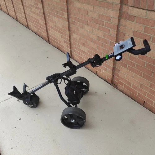Hawk Electric Motorized Walk Along Golf Push Cart w/ Battery and Charger