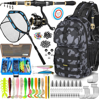 Fishing Gear- Fishing Rod and Reel Combos, Fishing Backpack, Fishing Net, Fishin