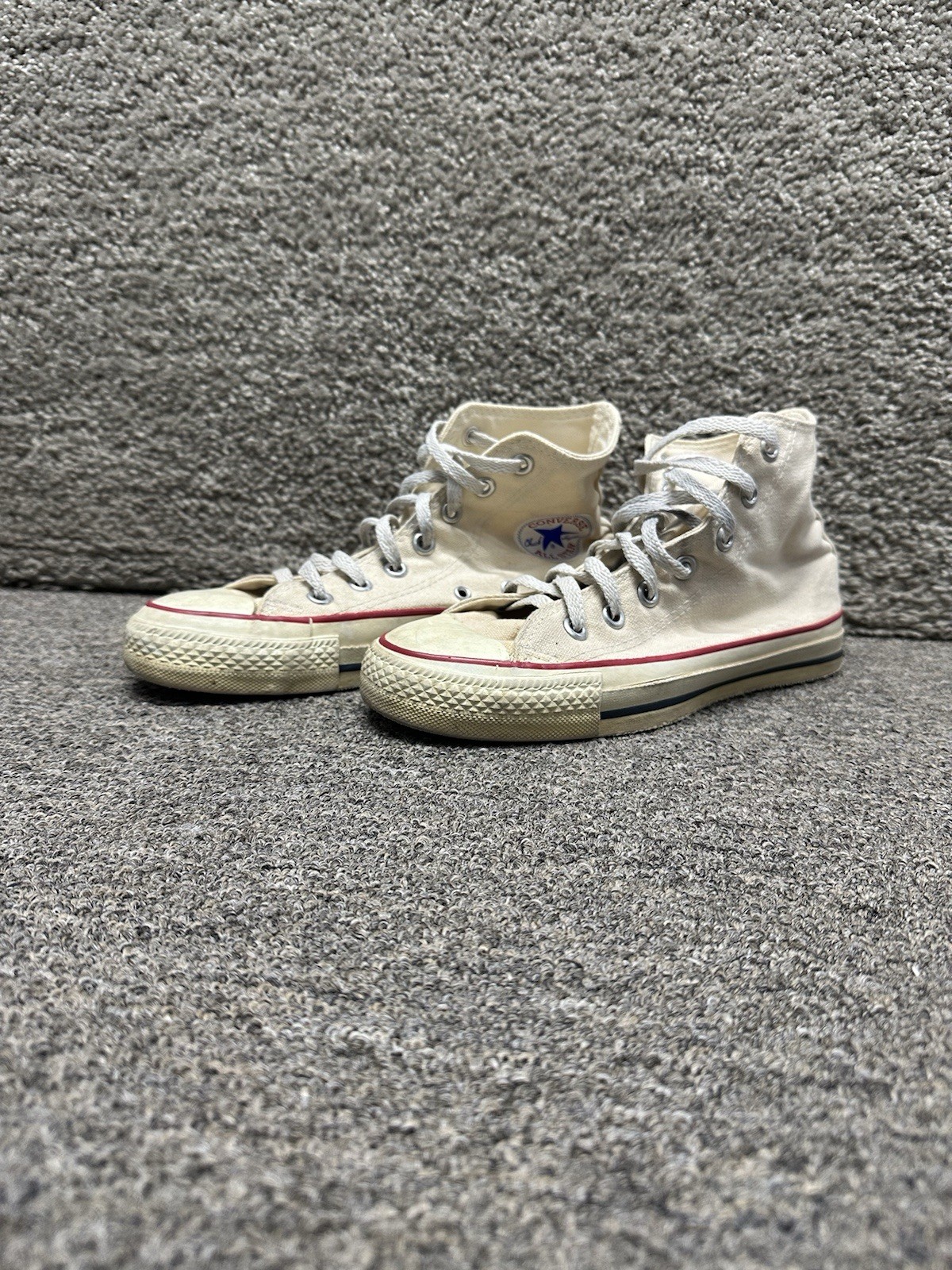 VNTG 80s 90 Made In USA Converse Chuck Taylor All Star White High Tops Men's 5.5