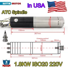 1.8KW ATC Water cooled Spindle Motor ISO20 80mm 24000rpm 400hz 220V CNC Milling
