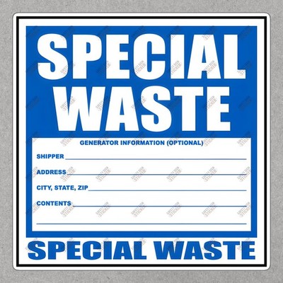 Special Waste Safety Sign Sticker OSHA Compliant Hazard Notice for #333130