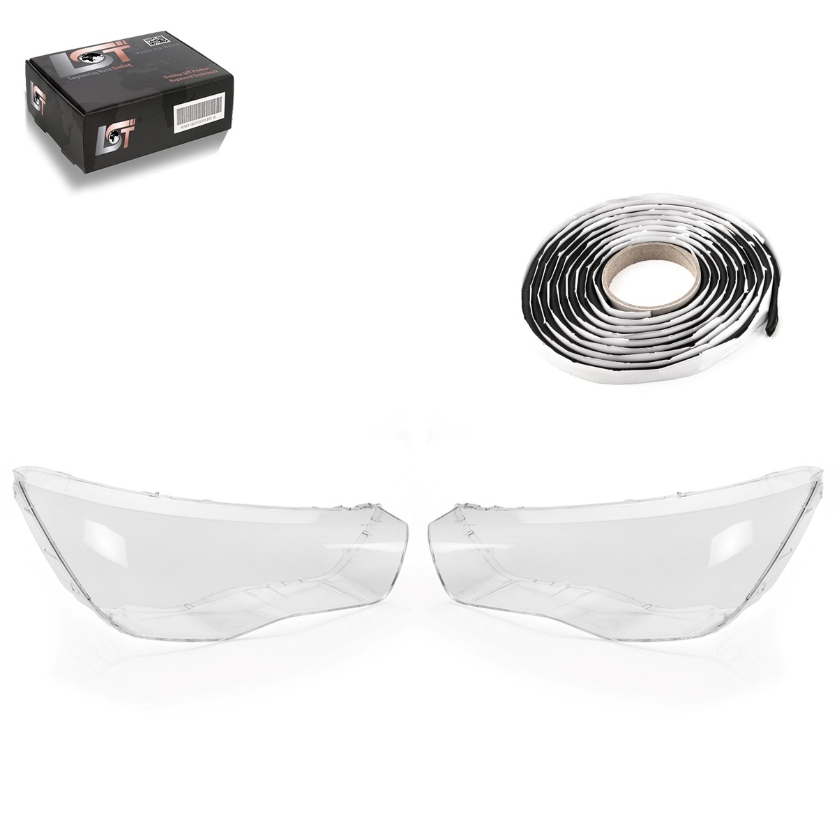2X Headlight Lens Glass Left Right Set For Audi A1 8X 2010-2015