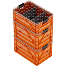 Crate Pro Pack 2 Full-Size and 1 Half-Size Heavy Duty Stackable Storage Bins wit